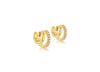 Yellow Gold Plated Sterling Silver Double Cuff Zirconia Earrings