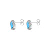 Sterling Silver Turquoise & White Zirconia Clover Stud Earrings