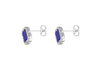 Sterling Silver Blue Lazurite & White Zirconia Clover Stud Earrings