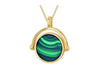 Gold Plated Sterling Silver Malachite Spinner Pendant