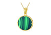 Gold Plated Sterling Silver Malachite & White Zirconia Compass Pendant