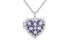 Sterling Silver Filigree Heart Zirconia Locket Pendant