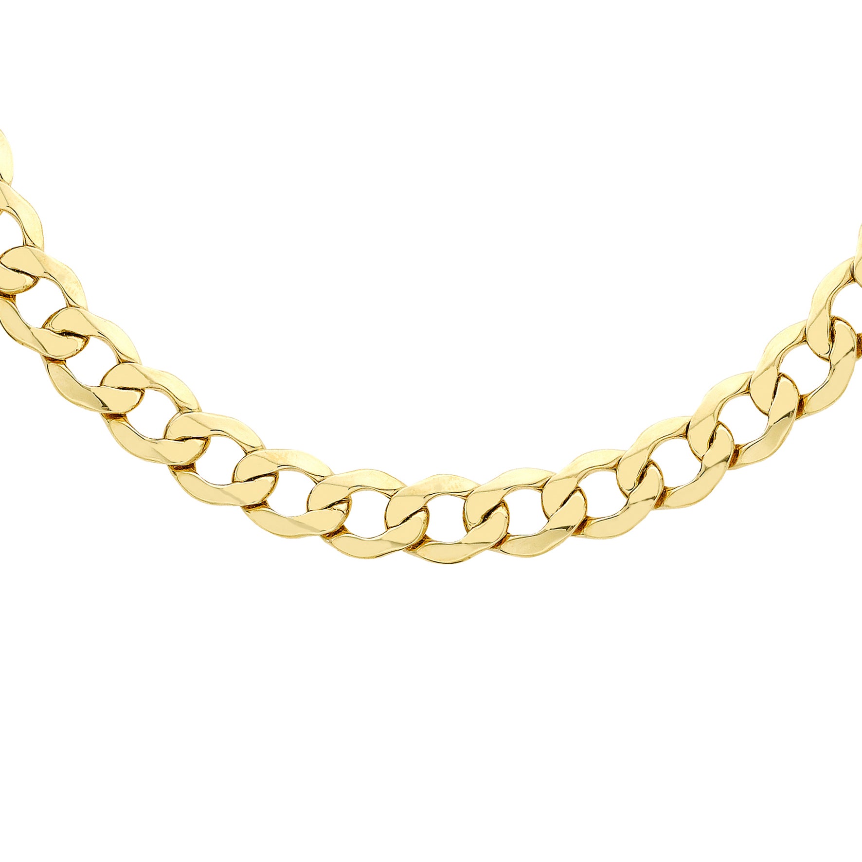 Sterling Silver Yellow Gold Plated 165 Curb Chain
