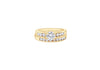 Gold Plated Sterling Silver Zirconia Engagement & Wedding Band Rings