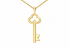9ct Gold Trefoil Key Pendant Necklace
