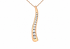 9ct Rose Gold 0.25ct Curved Diamond Slider Pendant