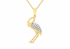 9ct Two-Tone Gold Flamingo Pendant Necklace