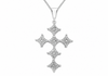 9ct White Gold 0.20ct Pave Set Diamond Cross Pendant