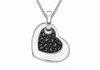 9ct White Gold 0.25ct Black Diamond Double Heart Pendant