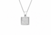 9ct White Gold 0.25ct Square Diamond Pendant