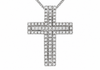 9ct White Gold 0.50ct Two-Piece Interlocked Diamond Cross Slider Pendant