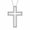 9ct White Gold 0.50ct Two-Piece Interlocked Diamond Cross Slider Pendant