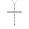 9ct White Gold 0.50ct Two-Piece Interlocked Diamond Cross Slider Pendant