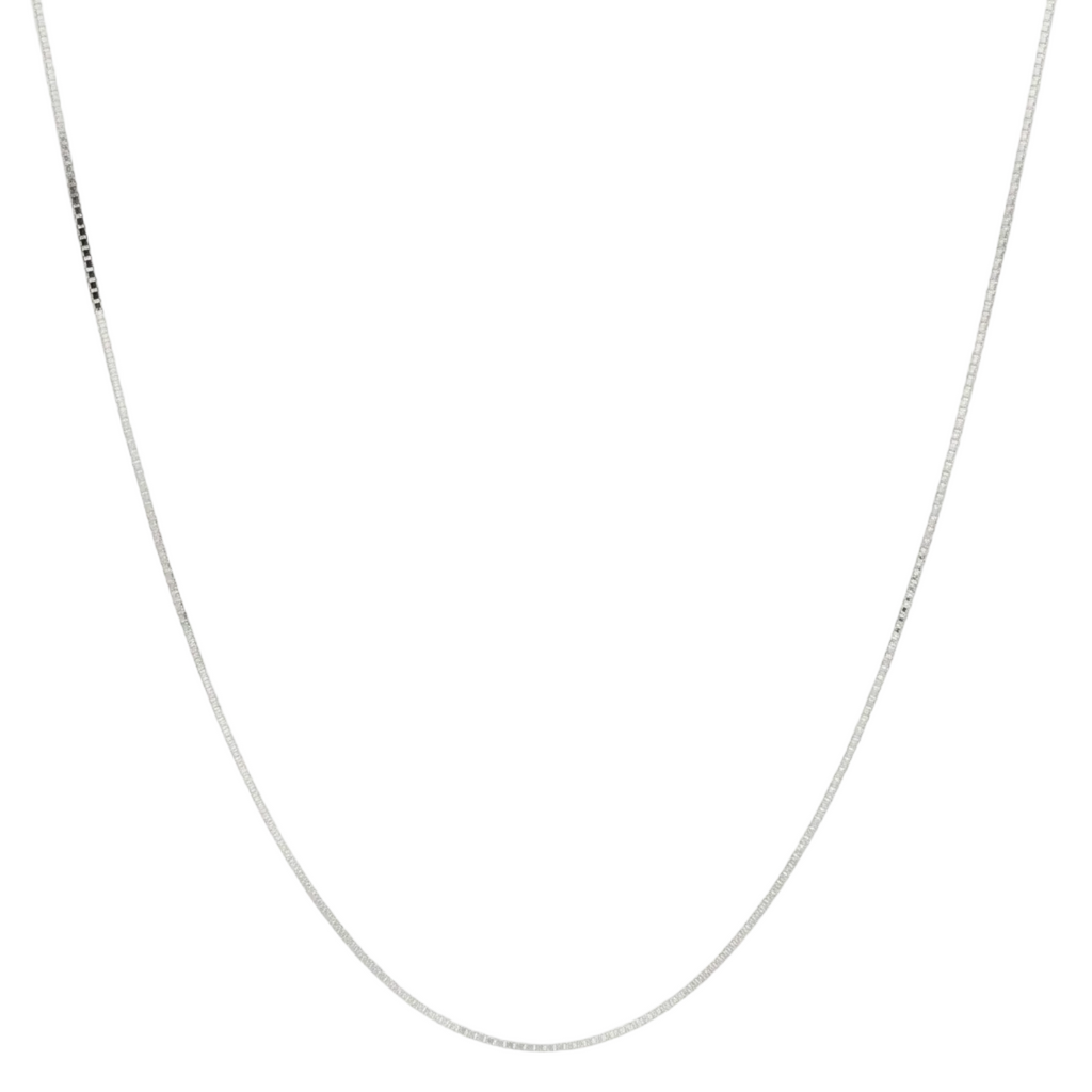 9ct White Gold 12 Gauge Ultra-Slim Venetian Adjustable Box Chain