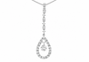 9ct White Gold Zirconia Pear-Frame Cascade Pendant