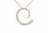 9ct Yellow Gold 0.18ct Diamond Open Swirl Slider Pendant