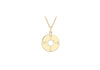 9ct Yellow Gold Compass Rose Disc Pendant Necklace