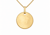 9ct Yellow Gold Polished Disc Pendant Necklace