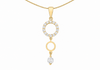9ct Yellow Gold Zirconia Orbit Drop Pendant