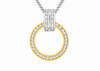 9ct Yellow & White Gold Zirconia Orbital Circle Pendant