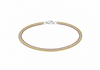 Sterling Silver Three-Tone Triple-Strand Adjustable Bracelet