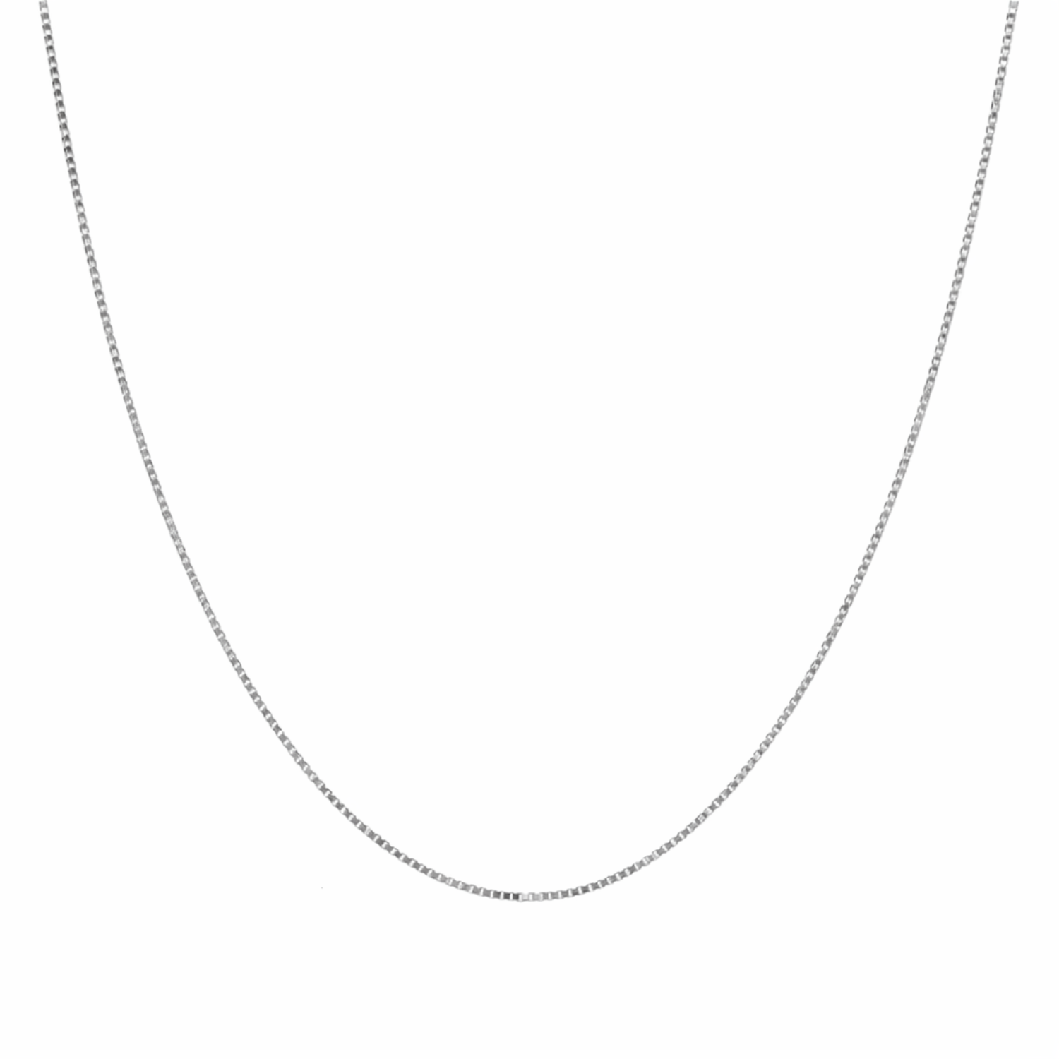 18ct White Gold Venetian Ultra-Slim Box Chain