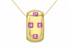 9ct Yellow Gold Quad Ruby Pendant
