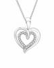 9ct White Gold 0.07ct Diamond Double-Heart Pendant