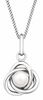 9ct White Gold Freshwater Pearl Love Knot Pendant