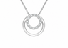 9ct White Gold 0.07ct Diamond Orbital Circle Slider Pendant