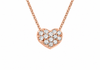 9-каратово розово злато 0,05-каратово паве, висулка с диамантено сърце