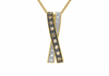 9ct Yellow Gold 0.18ct Chocolate & White Diamond Crossover Slider Pendant