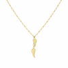 9ct Yellow Gold Angel Wings Charm Drop Necklace
