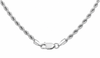 9ct White Gold 60 Diamond Cut Rope Chain