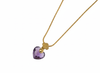 9ct Yellow Gold Faceted Amethyst Heart Spiga Chain Pendant