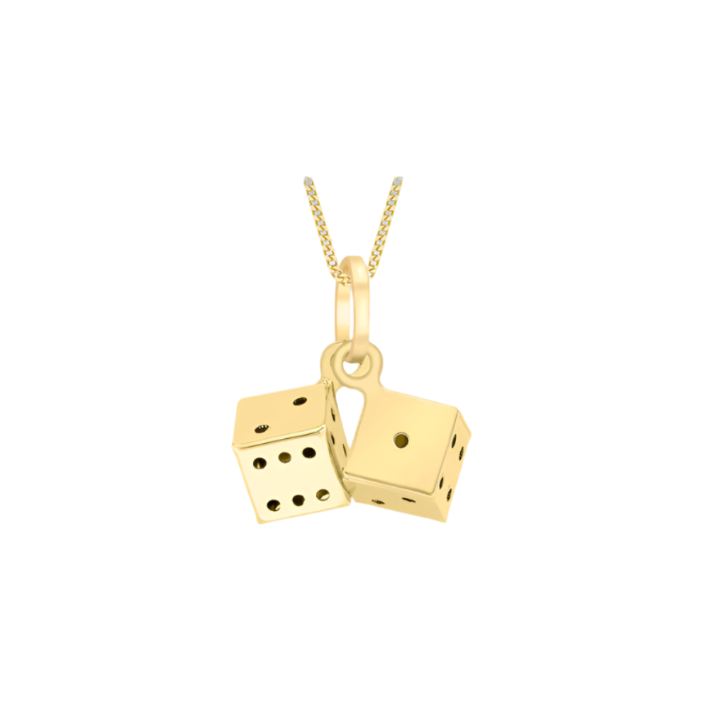 9ct Yellow Gold Double Dice Pendant