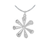 Sterling Silver Fluted Spray Drop Pendant