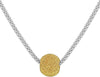 Sterling Silver Popcorn Chain Necklace with Gold-Plated Textured Ball
