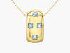 9ct Yellow Gold Blue Quad Topaz Pendant