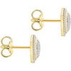9ct Two-Tone Gold 0.04ct Diamond Square Pave Set Stud Earrings