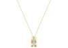 9ct Two-Tone Gold Triple Bar Zirconia Pendant