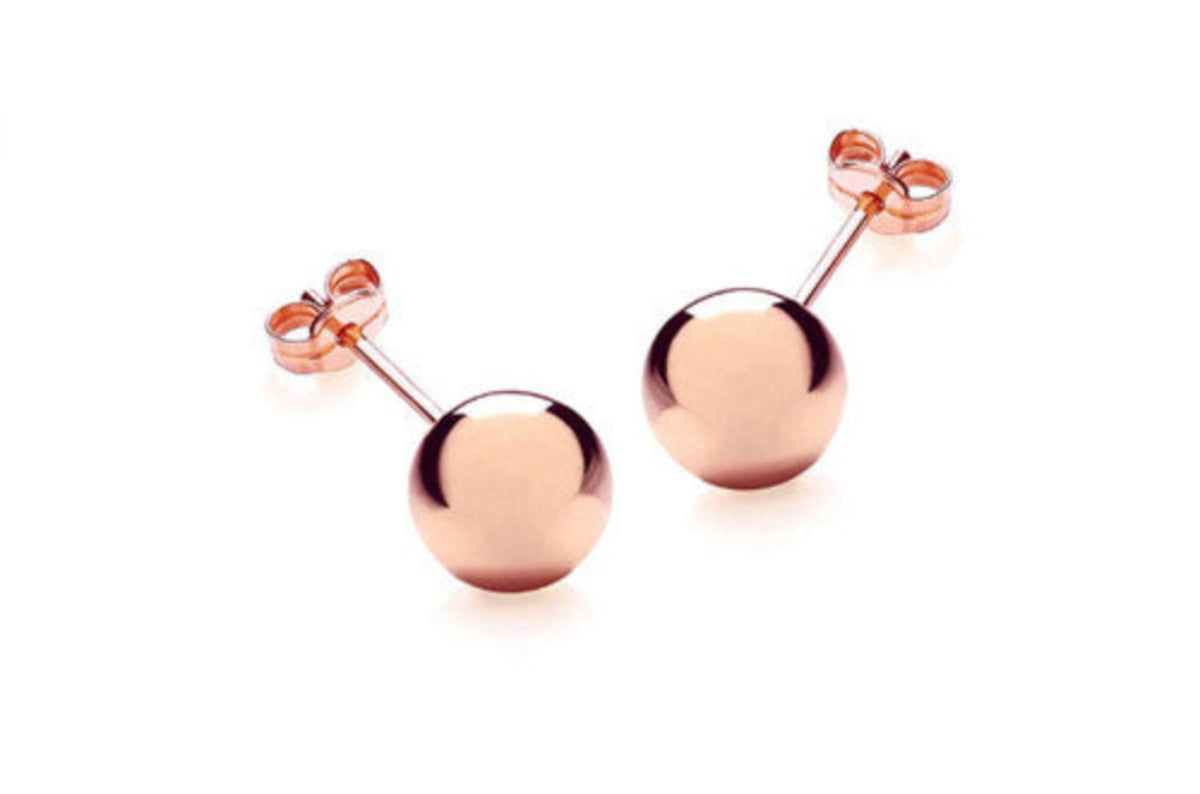 18ct Rose Gold 5mm Ball Stud Earrings
