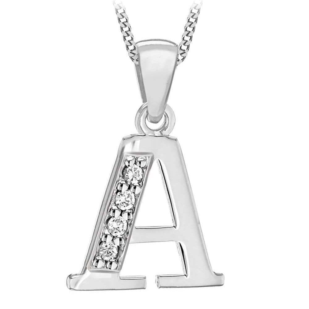 Висулка от стерлингово сребро и цирконий „A“.