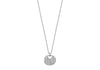 Hoxton London Men's Sterling Silver Striped Round Pendant Adjustable Necklace