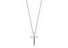 Hoxton London Men's Sterling Silver Stone Black Zirconia  Cross Adjustable Necklace