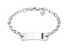 Hoxton London Men's Sterling Silver Stone Black Zirconia  ID Adjustable Bracelet
