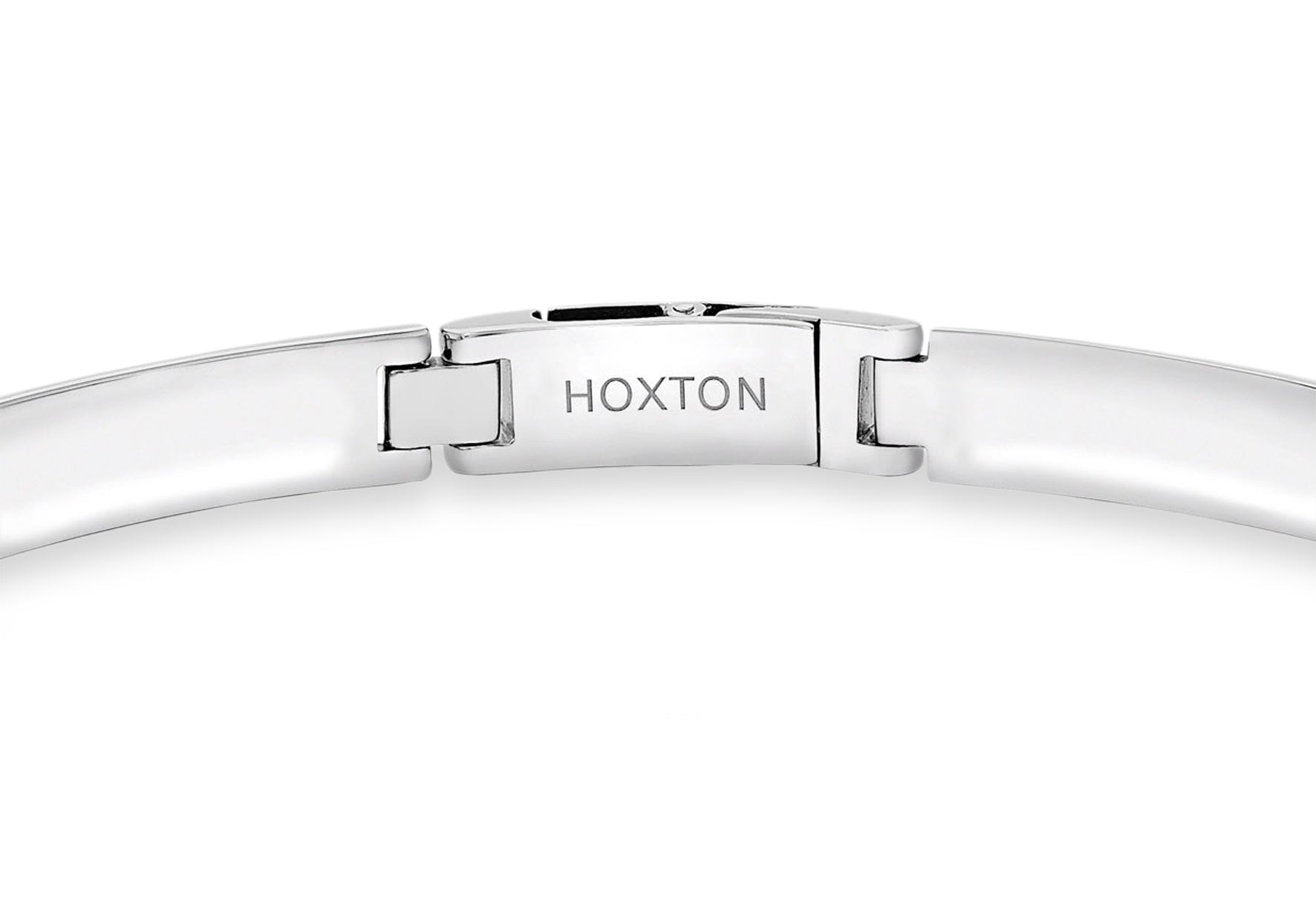 Hoxton London Men's Sterling Silver Bamboo Woven Pattern Bar Oxidised  Bracelet