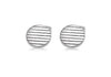 Hoxton London Men's Sterling Silver Round Ribbed Cufflinks