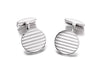 Hoxton London Men's Sterling Silver Round Ribbed Cufflinks