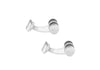 Hoxton London Men's Sterling Silver and Black Onyx ylindrial Cufflinks